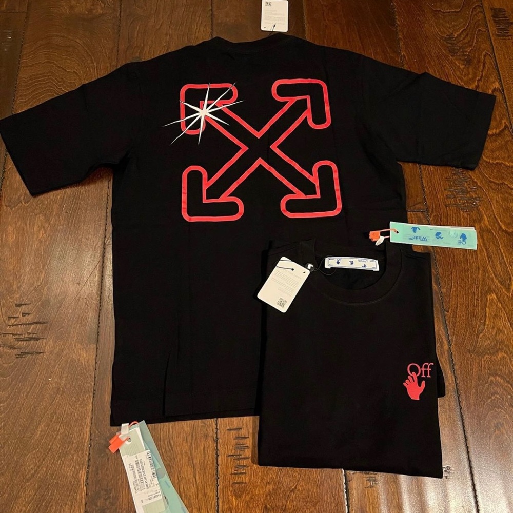 OFF-WHITE BLACK AND RED SHIRT BRAND NEW